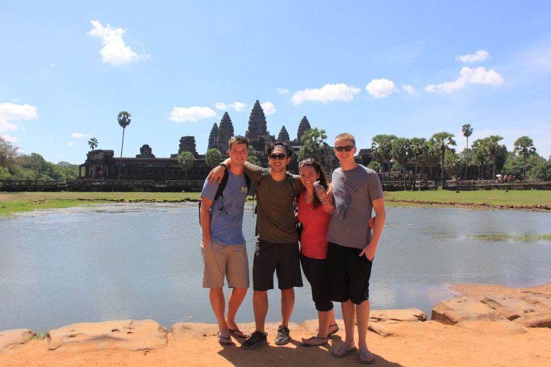 In Front of Angkor Wat in Cambodia With Family