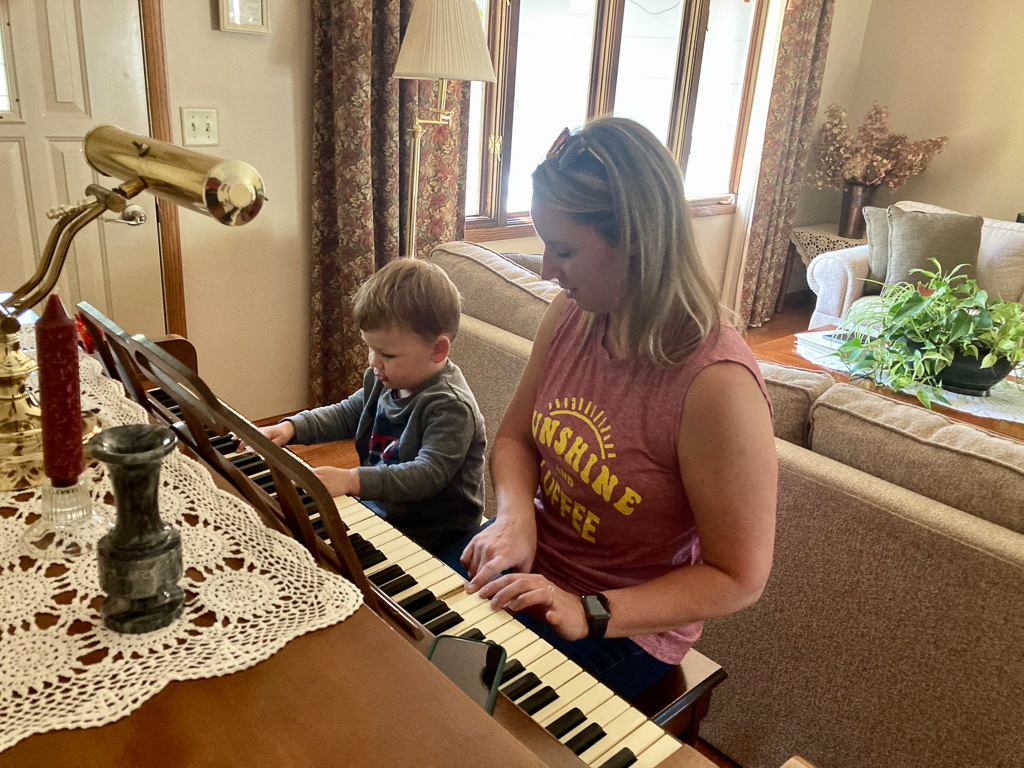 Playing Piano With Our Nephew