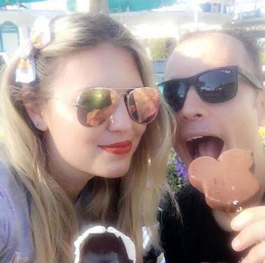 Enjoying Ice Cream on Our First Trip to Disney World